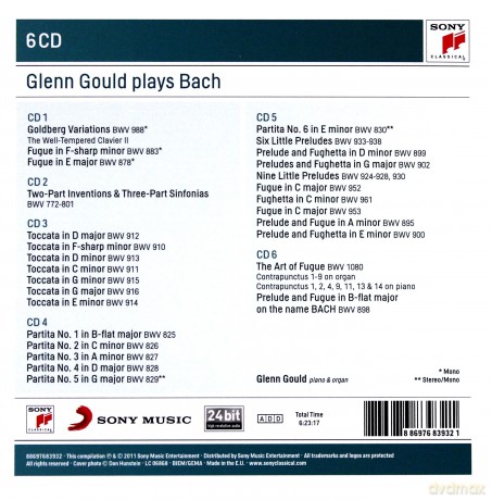 Glenn Gould: Glenn Gould Plays Bach - Sony Classical Masters [6CD]