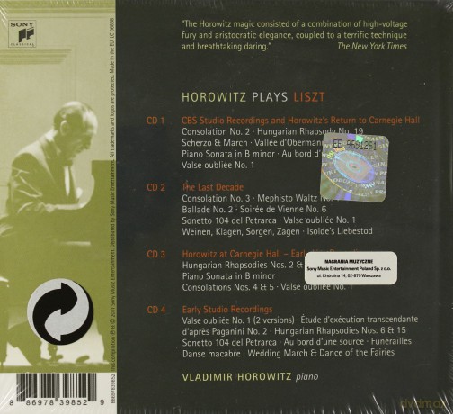 Vladimir Horowitz: Horowitz Plays Liszt [4CD]
