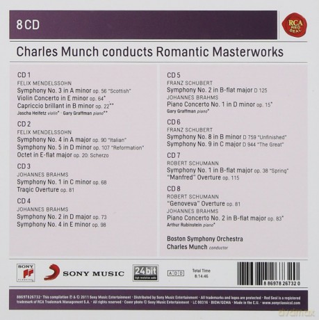 Charles Munch: Charles Munch Conducts Romantic Masterwork [8CD]