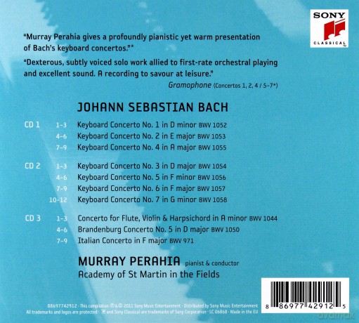 Murray Perahia: Murray Perahia - Bach Piano Concertos [3CD]