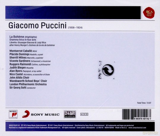 Georg Solti: Giacomo Puccini: La Boheme - (Highlights) - Sony Classical Masters [CD]