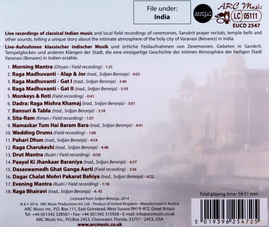 Srdjan Beronja: The Sounds Of Varanasi- A Unique Sound Journey Through The Holy City [CD]