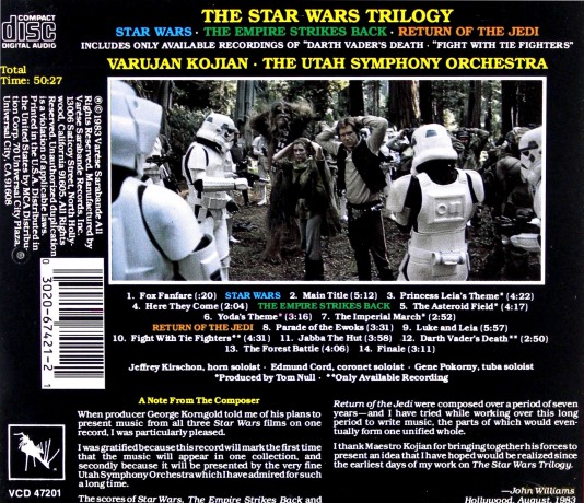 The Star Wars Trilogy soundtrack [CD]