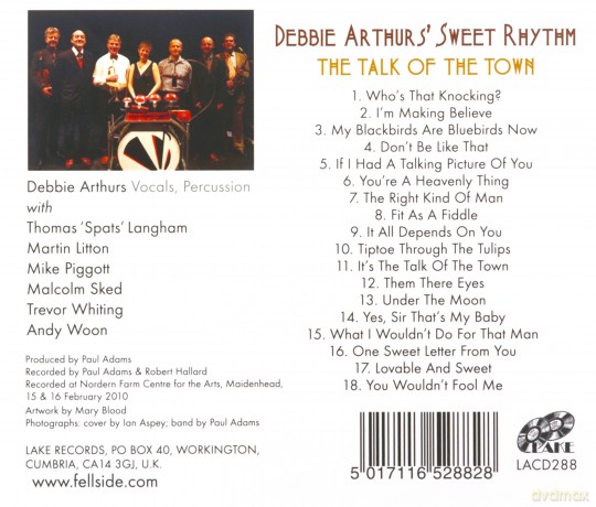 Debbie Arthurs Sweet Rhythm: The Talk Of The Town [CD]