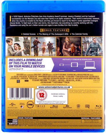The Zookeeper's Wife (Azyl) [Blu-Ray]