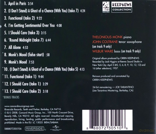 Thelonious Monk: Thelonious Himself [CD]