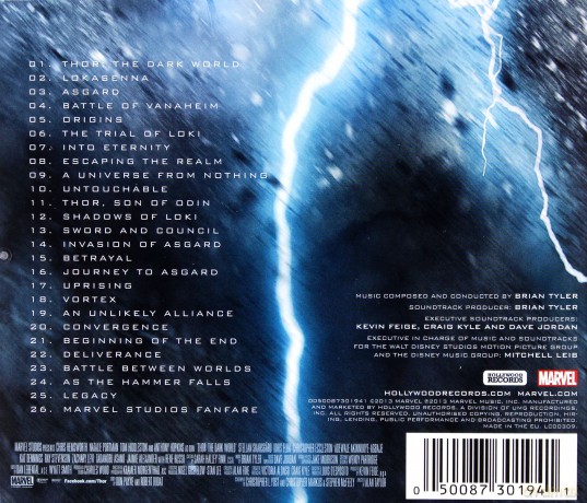Thor-The Dark World soundtrack (Brian Tyler) [CD]