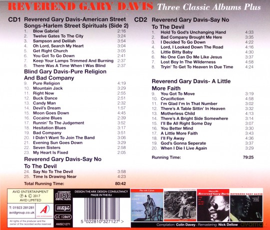 Reverend Gary Davis: Three Classic Albums [CD]