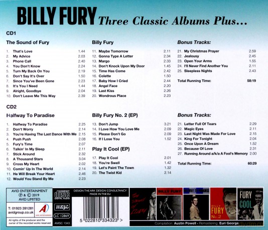 Billy Fury: Three Classic Albums Plus [CD]