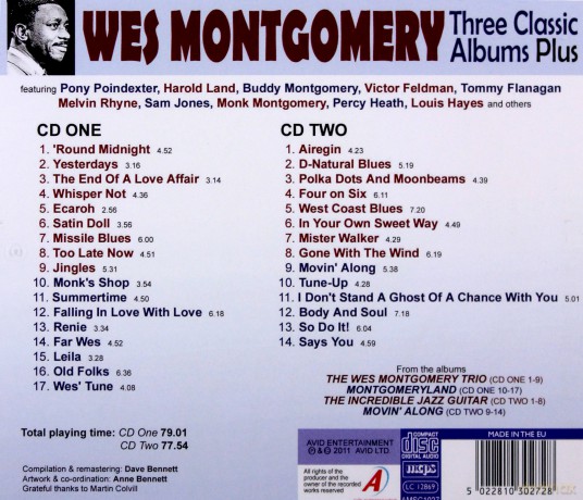 Wes Montgomery: Three Classic Albums Plus (The Wes Montgomery Trio / Montgomeryland / The Incredible Jazz Guitar) [2CD]