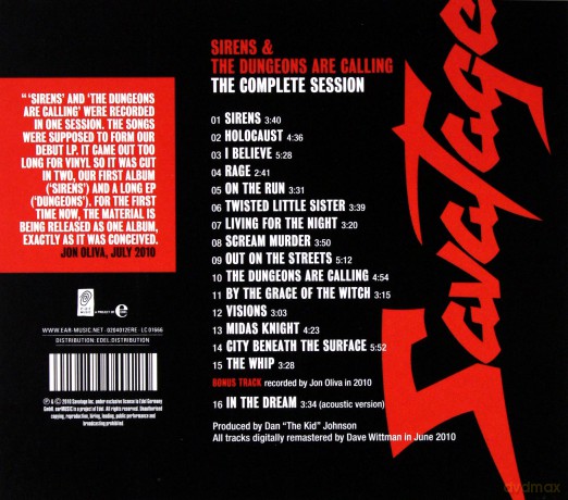 Savatage: Sirens & The Dungeons Are Calling (digipack) [CD]