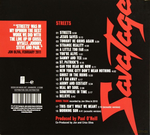 Savatage: Streets A Rock Opera (digipack) [CD]