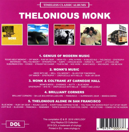 Thelonious Monk: Timeless Classic Albums-The Genius! [5CD]