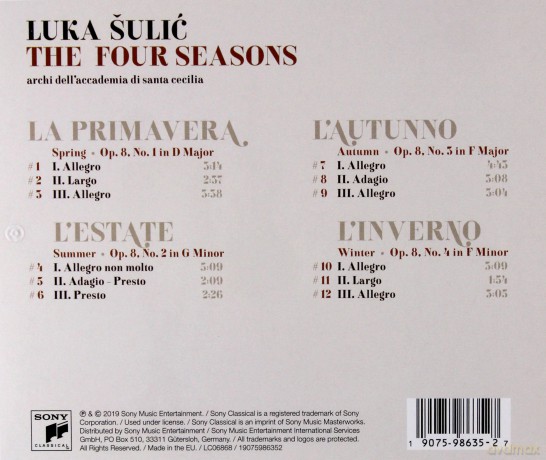 Luka Sulic: Vivaldi: The Four Seasons [CD]