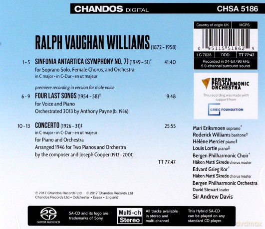 Vaughan Williams - Sinfonia Antartica [CD]