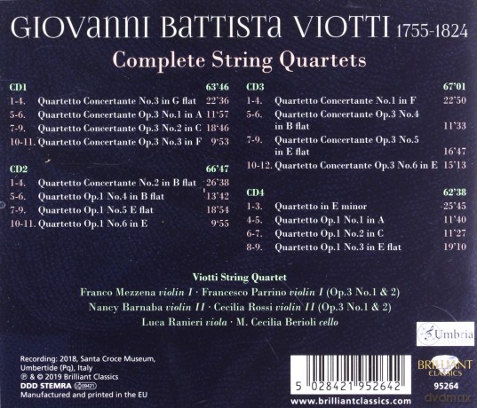 Viotti String Quartet: Viotti: Complete String Quartets [4CD]