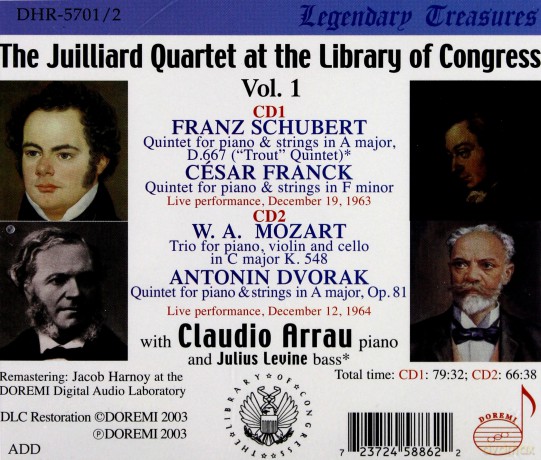Juilliard String Quartet: Vol 1 - With Claudio Arra [2CD]