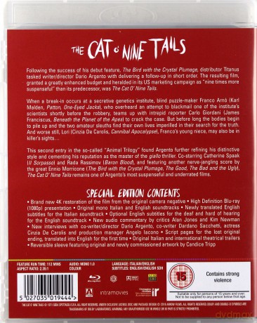 The Cat O Nine Tails (Kot o dziewięciu ogonach) [Blu-Ray]