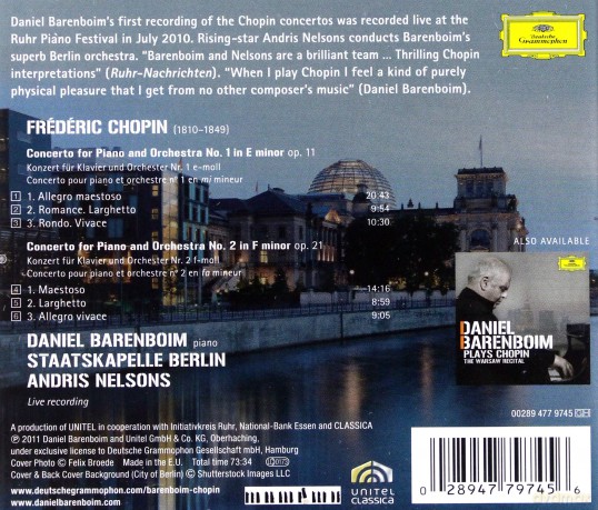 Daniel Barenboim: Chopin Concertos (Polska Cena) [CD]