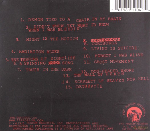 Dax Riggs: We Sing Of Only Blood Or Love [CD]