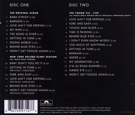 Who: Whos Next Deluxe Edition [2CD]