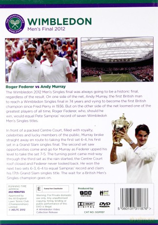Wimbledon Mens Final 2012 [2DVD]