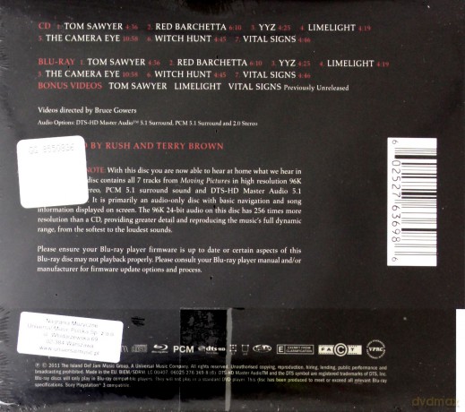 Rush: Moving Pictures (digipack) [CD]+[Blu-Ray]