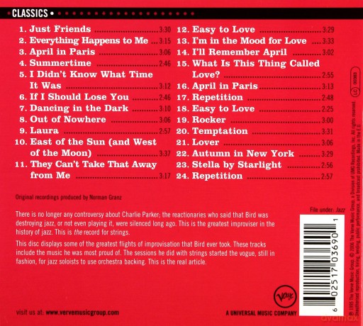 Charlie Parker: With Strings - The Master Takes [CD]