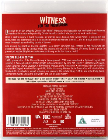 Witness For The Prosecution (Świadek oskarżenia) [Blu-Ray]