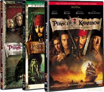 Piraci z Karaibów Trylogia: Klątwa czarnej perły / Skrzynia umarlaka / Na krańcu świata edycja specjalna Pakiet [6DVD]