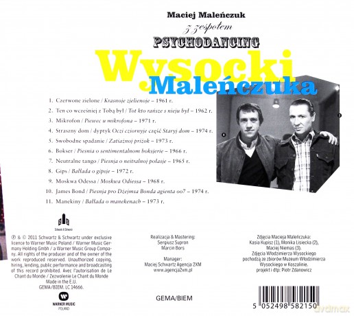 Maciej Maleńczuk  Z Zespołem Psychodancing: Wysocki Maleńczuka (digipack) [CD]