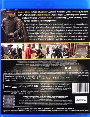 Trzej muszkieterowie (2011) [Blu-Ray 3D lub 2D]