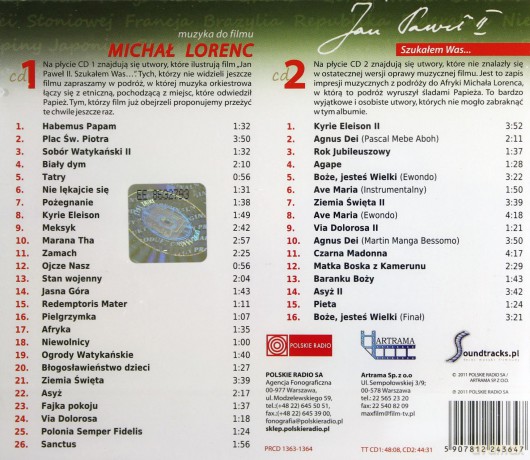 Jan Paweł II. Szukałem Was... soundtrack (Michał Lorenc) [2CD]