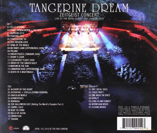 Tangerine Dream: Zeitgeist Concert - Live At The Roy [3CD]
