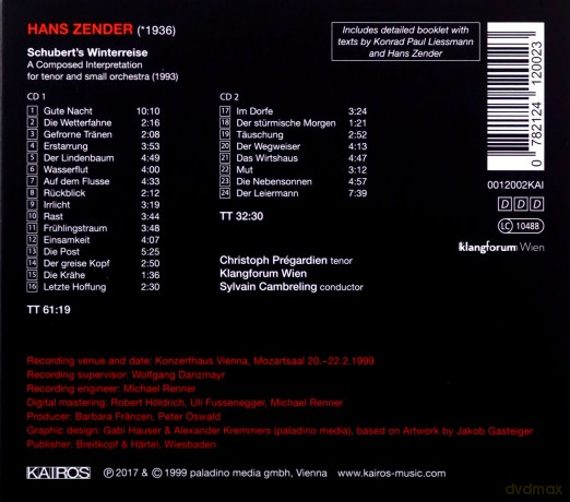 Franz Schubert: Zender - Schubert's Winterreise [2CD]