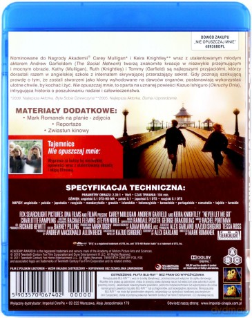Nie opuszczaj mnie [Blu-Ray]
