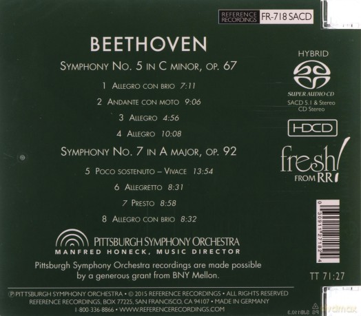 Pittsburgh Symphony: Beethovensymphony Nos 5 7 [CD]
