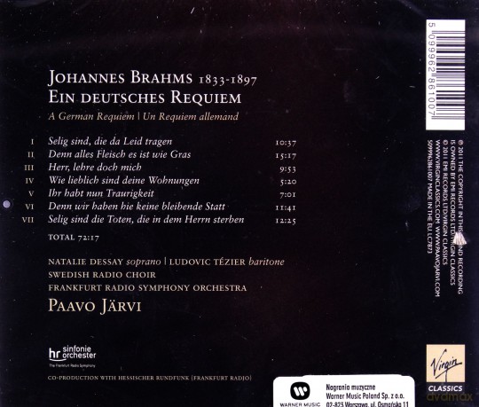 Paavo Jarvi: Ein Deutches Requiem [CD]