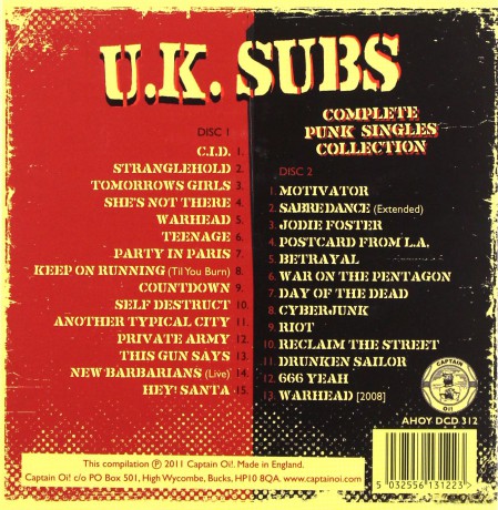 U.K. Subs: Complete Punk Singles Collection [2CD]