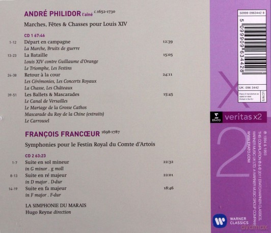 Reyne: Francoeur: Symphonies - Philidor: Marche [2CD]