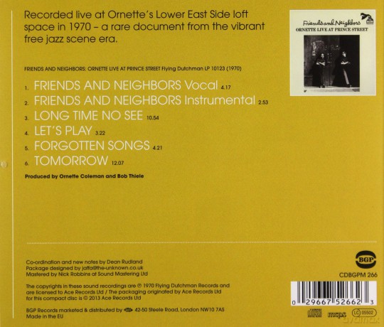 Ornette Coleman: Friends And Neighbors - Ornette Live At [CD]