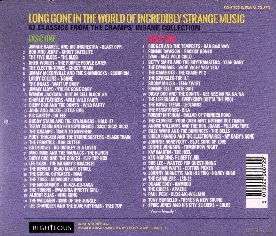 Magnificent: 62 Classics From The Cramps Insane Collection Long Gone In The World Of Incredibly Strange Music [2CD]