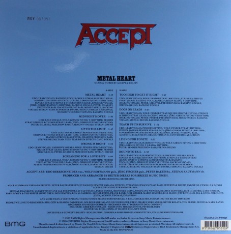 Accept: Metal Heart (Transparent Red) [Winyl]