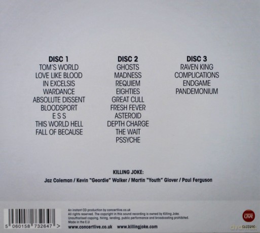 Killing Joke: Live At Hammersmith Apollo (2010) (digipack) [3CD]