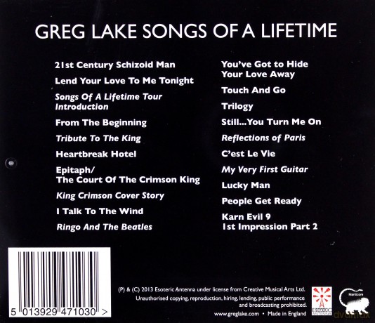 Greg Lake: Songs Of A Lifetime [CD]