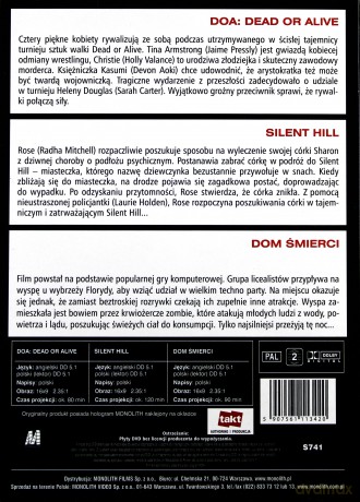Ekranizacje gier komputerowych 2: DOA: Dead or Alive / Dom śmierci / Silent Hill  BOX [3DVD]