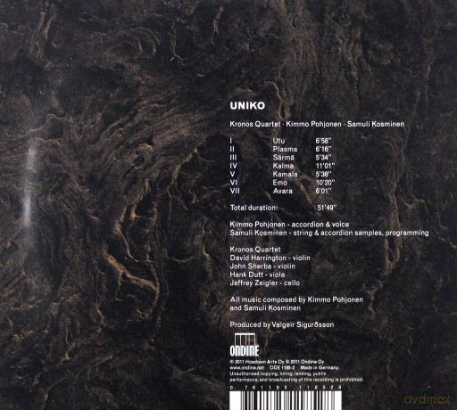 Kronos Quartetpohjonenkosminen: Uniko [CD]