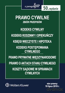 Prawo cywilne Zbiór przepisów Stan prawny: 19 lipca 2019 r. [KSIĄŻKA]