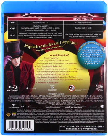 Charlie i fabryka czekolady (Magia Kina) [Blu-Ray]