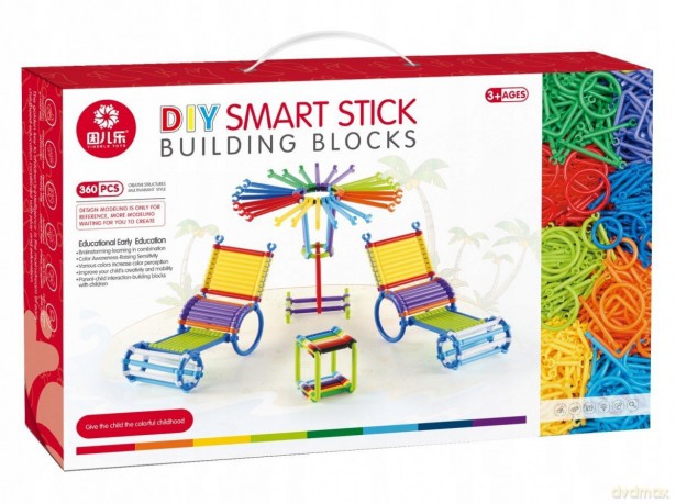 Klocki Patyczki 360 el. w pudełku [KLOCKI]